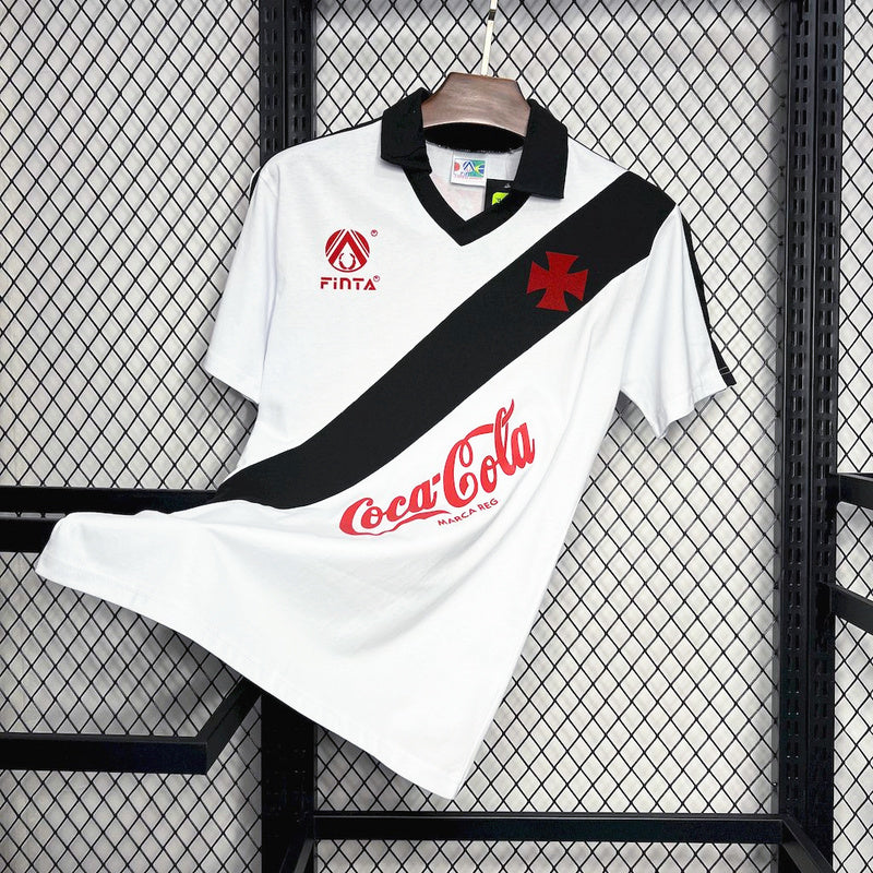 Camisa Vasco Away 1988 Retrô - Branca e Preta | Torcedor