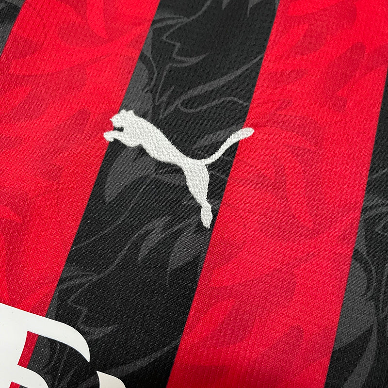 Camisa Milan Home 25/26 - Preta e Vermelha | Torcedor