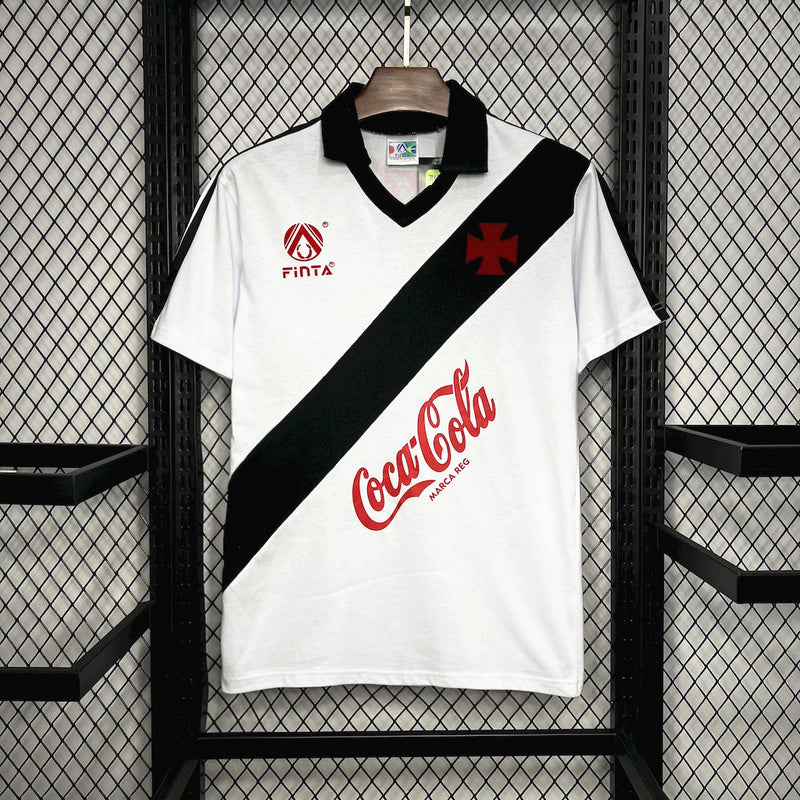 Camisa Vasco Away 1988 Retrô - Branca e Preta | Torcedor