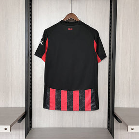 Camisa Milan Home 25/26 - Preta e Vermelha | Torcedor