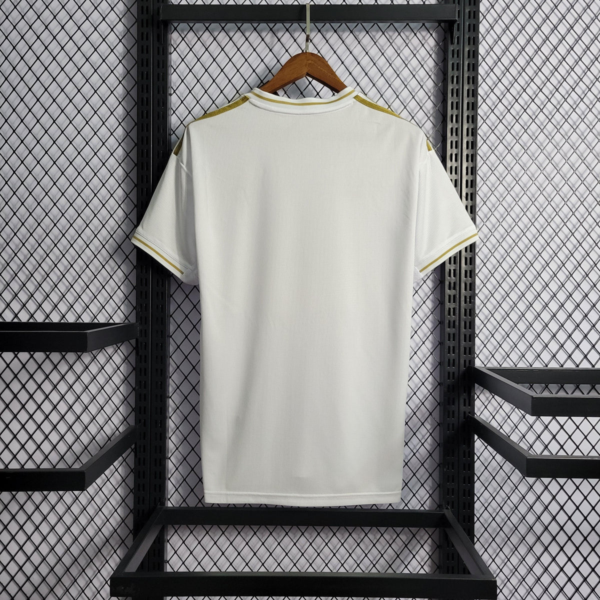 Camisa Real Madrid Home 19/20 Retrô - Branca e Dourada | Torcedor - FutNews