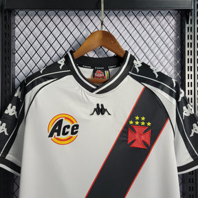 Camisa Vasco Away 2000 Retrô - Branca e Preta | Torcedor - FutNews
