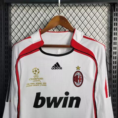 Camisa Milan Away 06/07 Retrô Manga Longa - Branca | Torcedor - FutNews
