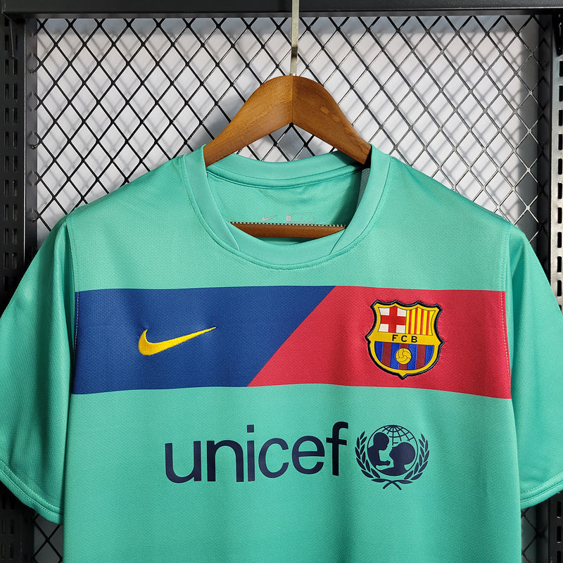 Camisa Barcelona Away 2010/11 Retrô - Azul Ciano | Torcedor