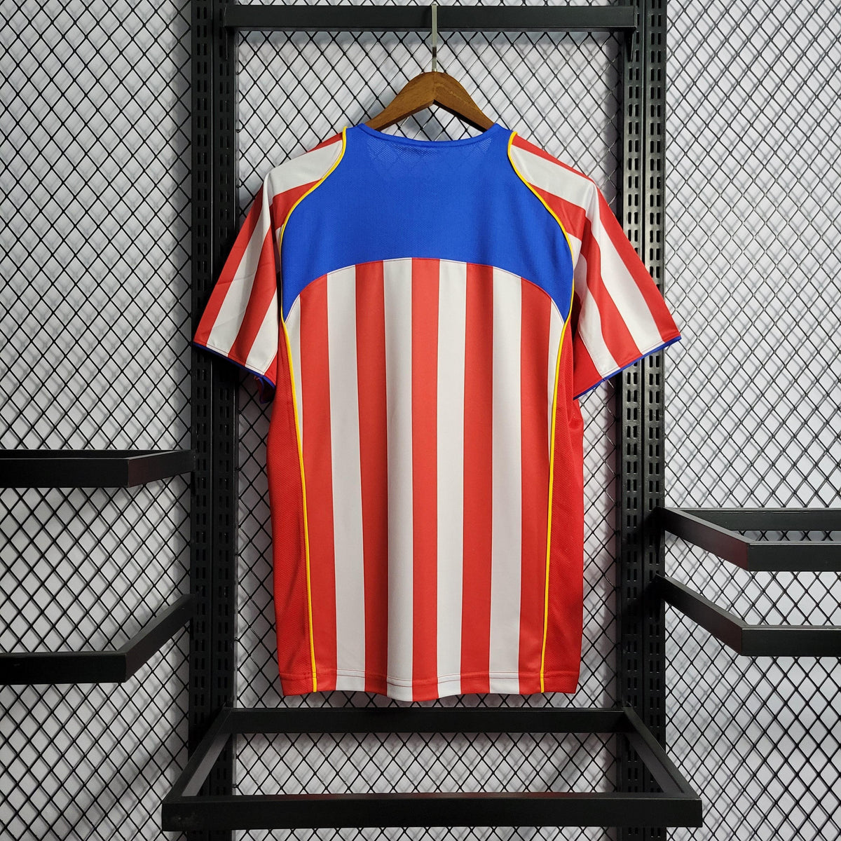 Camisa Atlético de Madrid Spider 04/05 Retrô - Branca e Vermelha | Torcedor - FutNews
