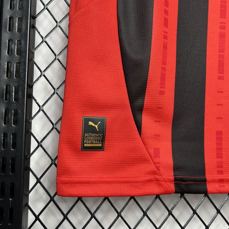 Camisa Milan Home 24/25 - Preta e Vermelha | Torcedor
