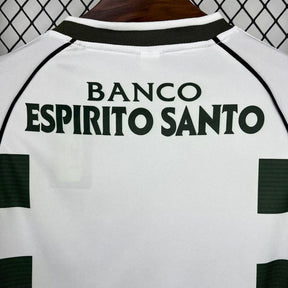Camisa Sporting Home 2001/03 Retrô Manga Longa - Verde e Branca | Torcedor