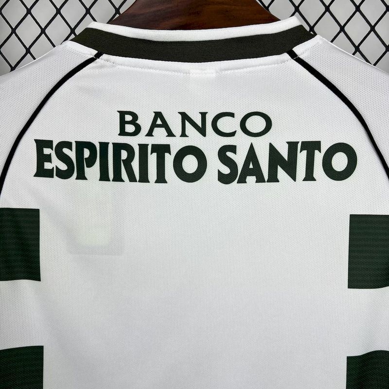 Camisa Sporting Home 2001/03 Retrô Manga Longa - Verde e Branca | Torcedor