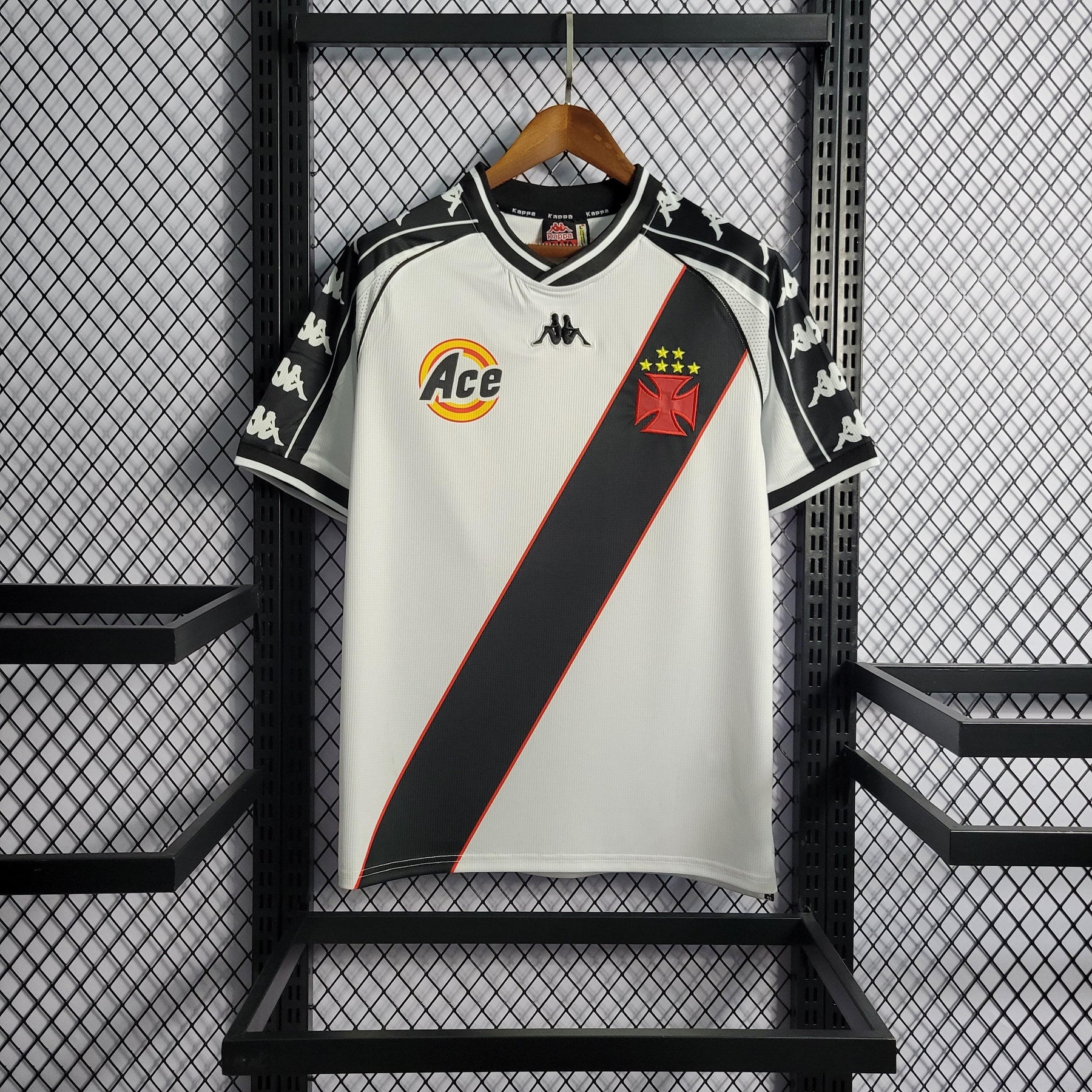 Camisa Vasco Away 2000 Retrô - Branca e Preta | Torcedor - FutNews