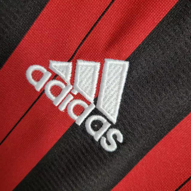 Camisa Milan Home 13/14 Retrô Manga Longa - Vermelha e Preta | Torcedor - FutNews