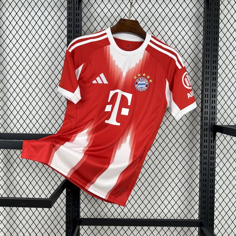 Camisa Bayern de Munique Home 25/26 - Vermelha e Branca | Torcedor