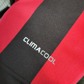 Camisa Milan Home 09/10 Retrô Manga Longa - Vermelha e Preta | Torcedor - FutNews