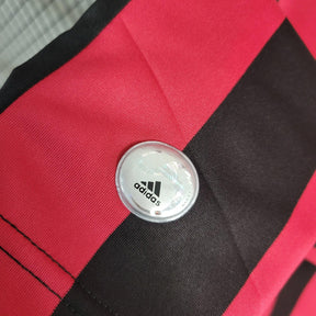 Camisa Milan Home 09/10 Retrô Manga Longa - Vermelha e Preta | Torcedor - FutNews