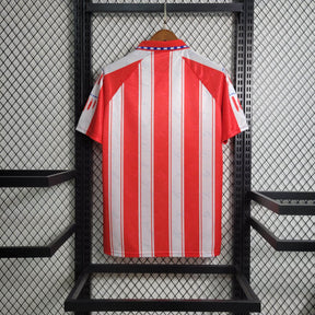 Camisa Atlético de Madrid Home 1995/96 Retrô - Branca e Vermelha | Torcedor