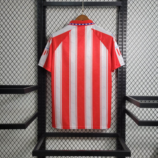 Camisa Atlético de Madrid Home 1995/96 Retrô - Branca e Vermelha | Torcedor