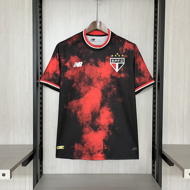 Camisa São Paulo Third 2024/25 - Preta e Vermelha | Torcedor