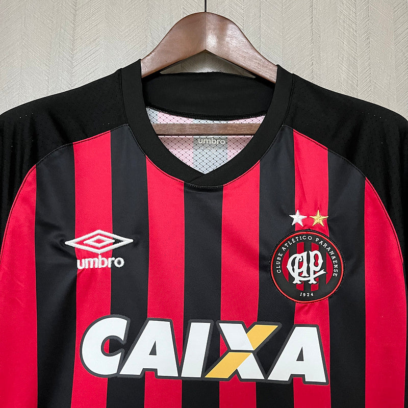 Camisa Athletico Paranaense Retrô Home 2017/18 - Vermelha e Preta | Torcedor