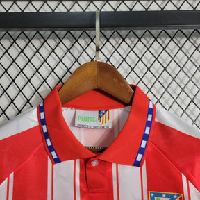 Camisa Atlético de Madrid Home 1995/96 Retrô - Branca e Vermelha | Torcedor