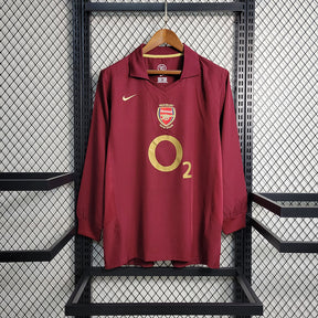 Camisa Arsenal Home Manga Longa 05/06 Retrô - Vinho | Torcedor