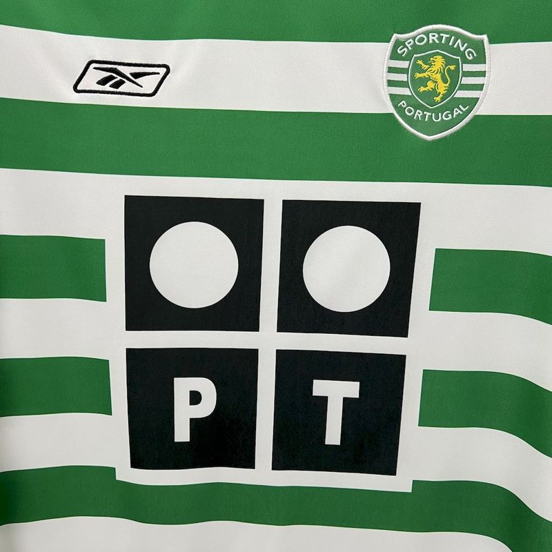Camisa Sporting Home 2003/04 Retrô - Verde e Branca | Torcedor