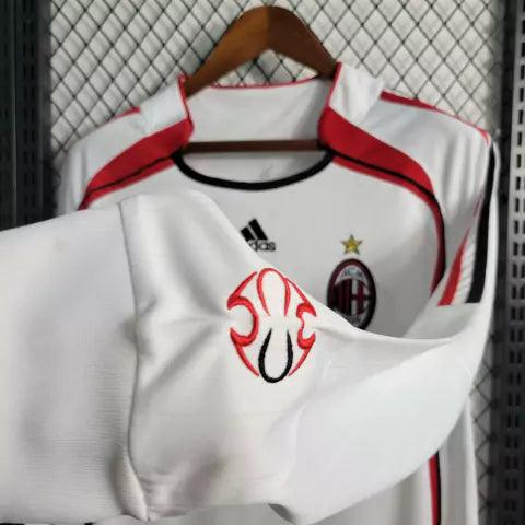 Camisa Milan Away 06/07 Retrô Manga Longa - Branca | Torcedor - FutNews
