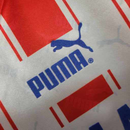Camisa Atlético de Madrid Home 1995/96 Retrô - Branca e Vermelha | Torcedor