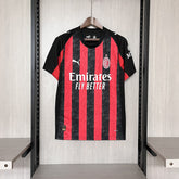 Camisa Milan Home 25/26 - Preta e Vermelha | Torcedor