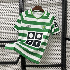 Camisa Sporting Home 2003/04 Retrô - Verde e Branca | Torcedor